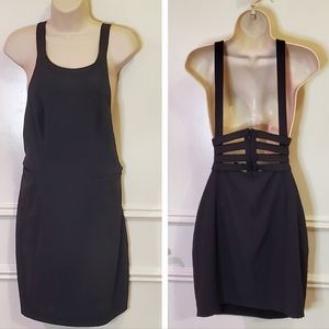 NBD Black Sleeveless Mini Dress with Side Strap Cutouts and Back Exposure, Large